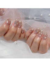 ビーカラフル 新宿店(BeColorful)/小花柄ホロネイル