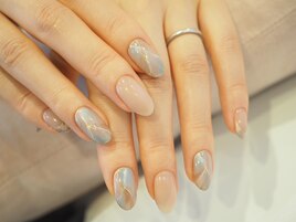 大理石ネイル/フレンチネイル