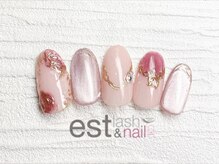 エストラッシュアンドネイル 銀座店(est lash&nail)/ピンクローズネイル