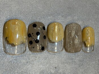 カラネイル 南森町店(calla nail)/ドット　ニュアンス　フレンチ