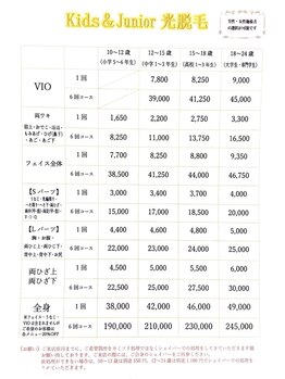メンズブリリアンス(MEN’s BRILLIANCE)/☆★ｋｉｄｓ&Junior光脱毛★☆