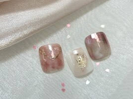 フット　ニュアンス　春ネイル