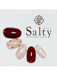 バレンタインネイル