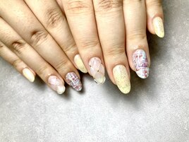 カラフルツイードネイル