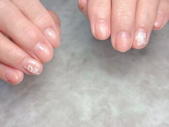 グラデーションにフラワー