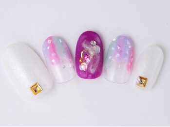 ネイルサロン ドレリッチ 大宮店(drerich)/カラフルグラデ天然石