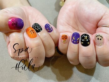 スパフーラ(Spa HULA)/カラフルハロウィンネイル