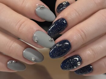 フィロンネイル 本町店(filonnail)/ワンカラー:マット×フラッシュ