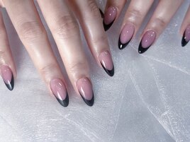 【スカルプ】黒フレンチ