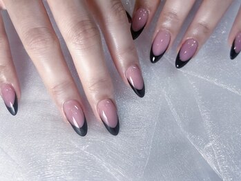 ケー 渋谷店(K)/【スカルプ】黒フレンチ