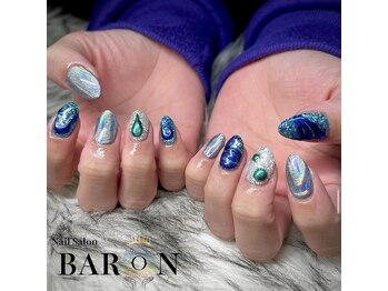 バロン 本厚木店(BARON)/ブルー系ぷくぷくアート