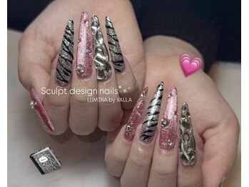 ロングスカルプ×タイガーネイル