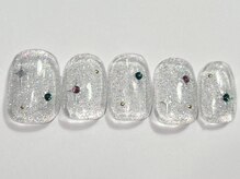 ネイルメゾン 渋谷店(NAIL MAISON)/夏のクリアキラキララメ￥4500