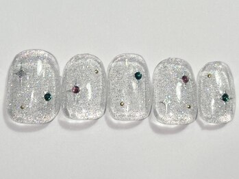 ネイルメゾン 渋谷店(NAIL MAISON)/夏のクリアキラキララメ￥4500