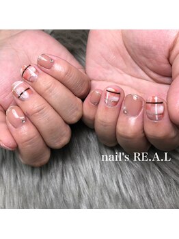 ネイルズリアル 倉敷(nail's RE.A.L)/チェックネイル