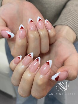 アンナネイル(ANNA Nail)/ハートフレンチネイル