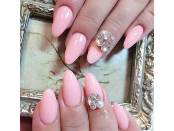 ネルフィーズ(NAILFY's)/ピンクにキラキラビジュー