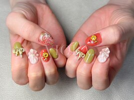 新春ネイル/リボン/フラワー