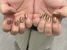 ブラウンゴールドミラーネイル