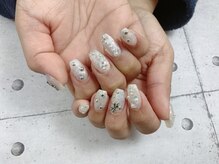 ネイル ビューティーマジック 葛西本店/ホワイトキラキラネイル