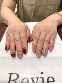 ワンカラー＋Vカットストーン