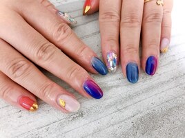 カラフルネイル　夏ネイル