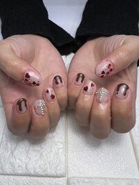 バレンタインネイル