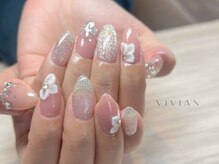 ヴィヴィアン ネイル(Vivian nail)/ウェディングネイル　ラメ