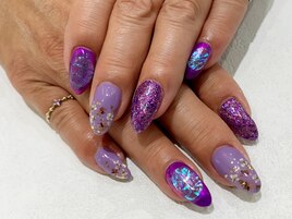 氷ネイル×ドライフラワー×春