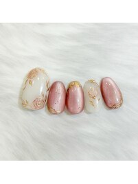 薔薇とマグネットのデザイン