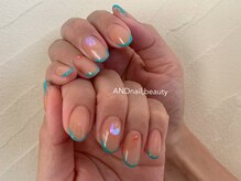 アンドネイル ビューティー(AND nail,beauty)/夏ネイル/フレンチネイル