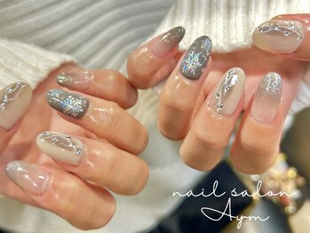 エイム 秋葉原(Aym)/持込み　雪の結晶　冬ネイル