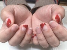 ネイルサロン マハロ 横浜四季の森フォレオ店(Nail Salon Mahalo)/ヌーディー&斜めフレンチ