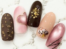 チョコ バレンタインネイル