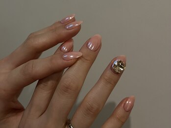 ミニョン 北堀江(mignon)/上品Big bijouネイル