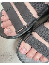 クリーム(Nail Atelier CREAM)/フット☆PINK大理石ネイル