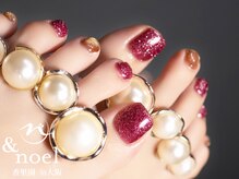 ノエル(Noel)/フット 赤色フラッシュネイル