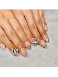 ベースカラーありラメグラ￥8500