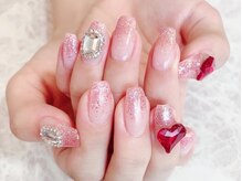 デコール 心斎橋(DECOR)/ラメグラデーションハートネイル