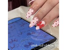 ネイルアンドアイラッシュヴィーナ ゆめタウン廿日市店 (Nail&EyeLash Vina)/red dot &ribbon