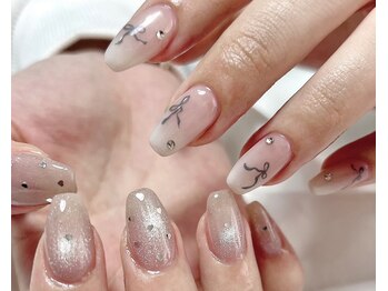 手描きリボンとハートホロ＊