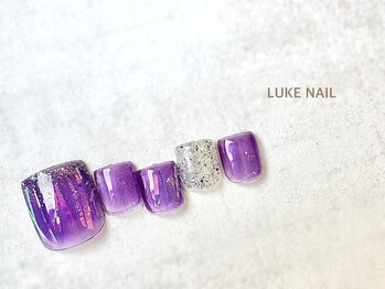 ルークネイル 恵比寿店(LUKE NAIL)/ちゅるんクリアオーロラフット