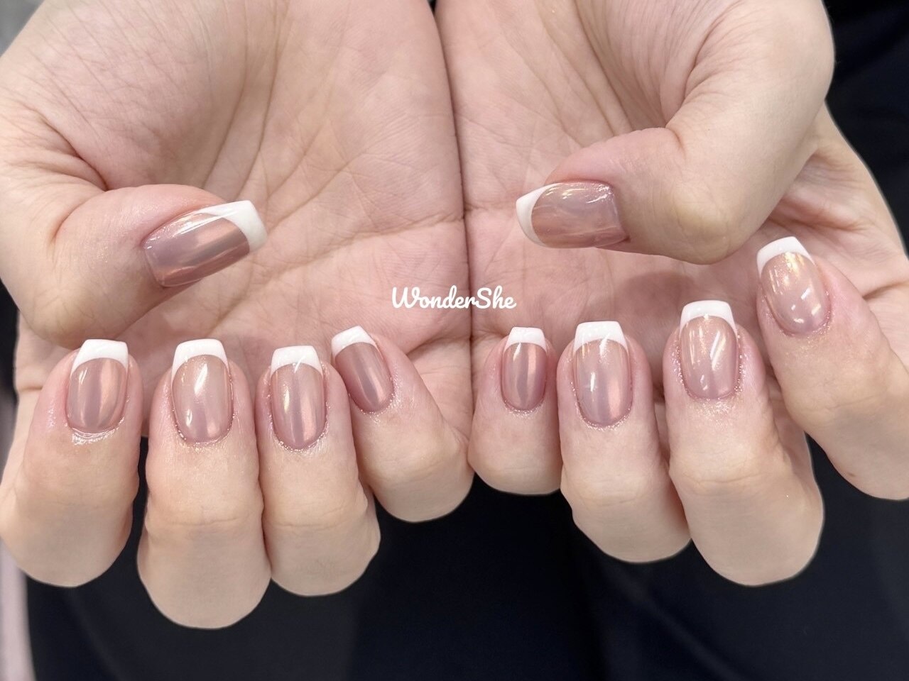 093 】ネイルチップ フレンチガーリー ハート フレンチ バレンタイン