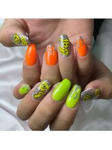 フラワーズネイル(flowers nail)/ネオンカラー/ギャルネイル