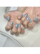 ネーリア(NAILIA)/くすみブルー×シルバーラメ