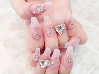 デコール 心斎橋(DECOR)/チークハートビジューネイル