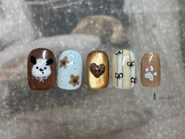 手描き犬ネイル