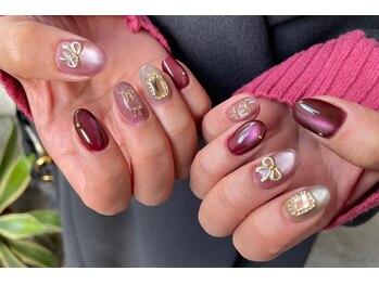 テンプテーション ネイル スタジオ(Temptation nail studio)/ちゅるんマグ×リボンパーツ
