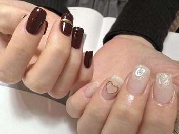 デューネイルスタジオ(dew nail studio)/アシンメトリー バレンタイン