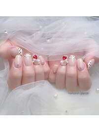 ハートフレンチネイル￥7500
